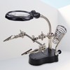 Magnifying Glass Soldering Station Professional LED Lamp Magnifier with Auxiliary