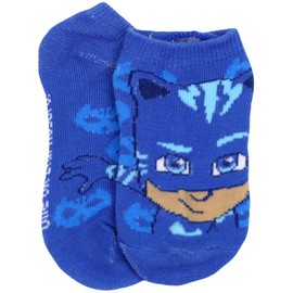 PJ Masks Boys' No Show Socks, Blue/Grey, Small