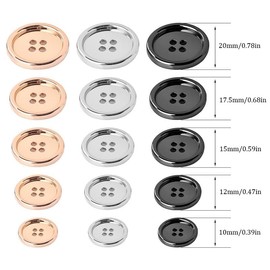 12 PCS Silver Buttons for Sewing, 4 Holes Buttons for Crafting, Suitable for Shirt, Trouser, Blazer（20mm）