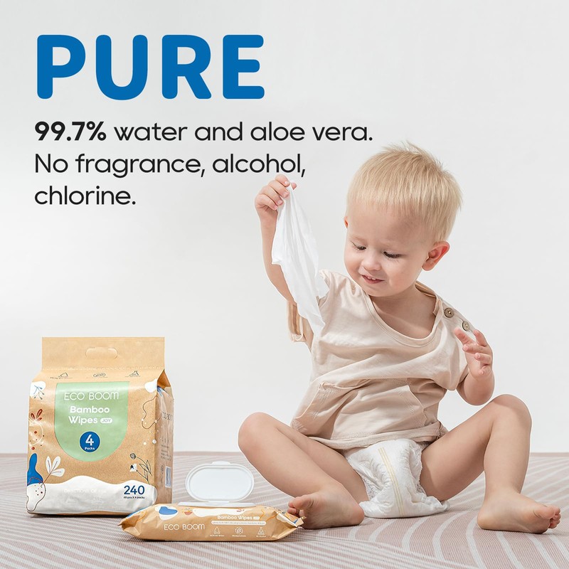 ECO BOOM Bamboo Viscose Wipes | Non-Toxic, Organic & Biodegradable