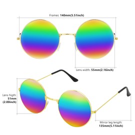 CHEERYMAGIC Round Retro Sunglasses, John Lennon Style Sunglasses Eyewear, Vintage Metal Circle Polarized Sunglasses for Men Women A7YXFGMJ (golden colored)