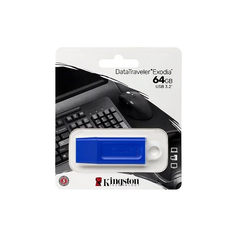 Kingston Memoria Flash 64GB USB 3.2 Gen 1 Color Azul