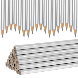 HaiFafafaing 24 Pack Silver Streak Welders Pencil Metallic Marking Pencil Metal Pencils For Metal Construction Welding Marking Tools For Workers Plumbers Framers Carpenters Artists Art Painting 7inch