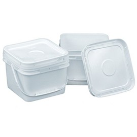 Square 68 mil Bucket Kit, Two 2-Gallon Buckets with White Snap-on Lids