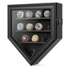 Championship Ring Display Case, 12 Posts Baseball Ring Holder, Lockable