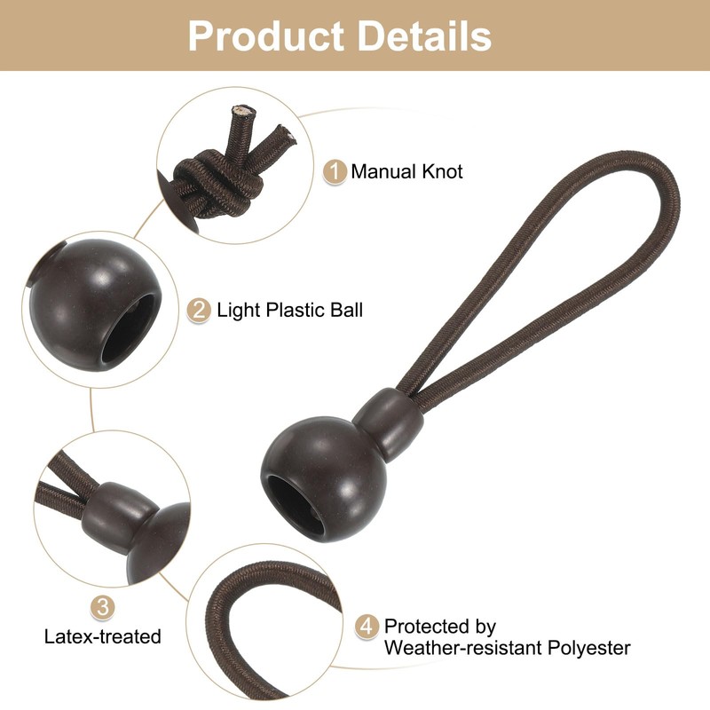 sourcing map 6Pcs 4" Bungee Tie Downs, Sun Shade Tie