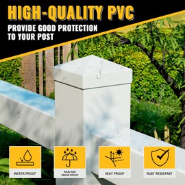 VIVIDA 4" x 4" Fence Post Caps, Pyramid PVC Vinyl Post Caps (Actual 4" x 4"), Waterproof Deck Top Cover for Vinyl Fence, Lamp, Deck, Mailbox, White, 4 Pack