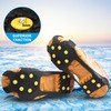 JSHANMEI Ice Snow Grips Traction Cleats, 10 Steel Studs, Black-Medium