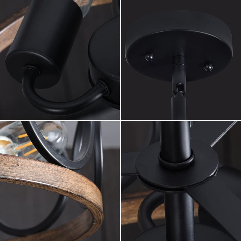Galtlap Semi Flush Mount Ceiling Light, 3-Lights Modern Farmhouse Ceiling