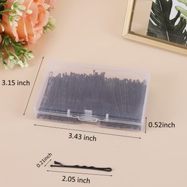 Laicky Bobby Pins, 200Count Black Hair Pins Hairpins with Box for Women Lady Girls Kids Hair Pin Invisible Wave Hairgrip Barrette Hairclip Bulk Hair Accessories (Black,2.2 Inch)