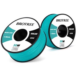 Brotree Micro Cord 1.18 mm 50 m Spool Paracord Cord Polyester Rope for Bracelet, Crafts and DIY - 45 kg Breaking Load (Turquoise)