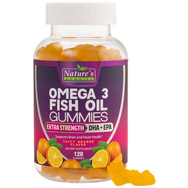 Nature's Nutrition Omega Fish Oil Gummies - Delicious Orange Flavor