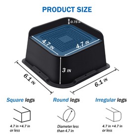 ANNKUT Bed Risers 3 Inch Heavy Duty, Furniture Risers for Bed Desk Table Sofa Couch,Oversized Bed Lifts Risers,Support up to 5000 Lbs(6 Pack Black)