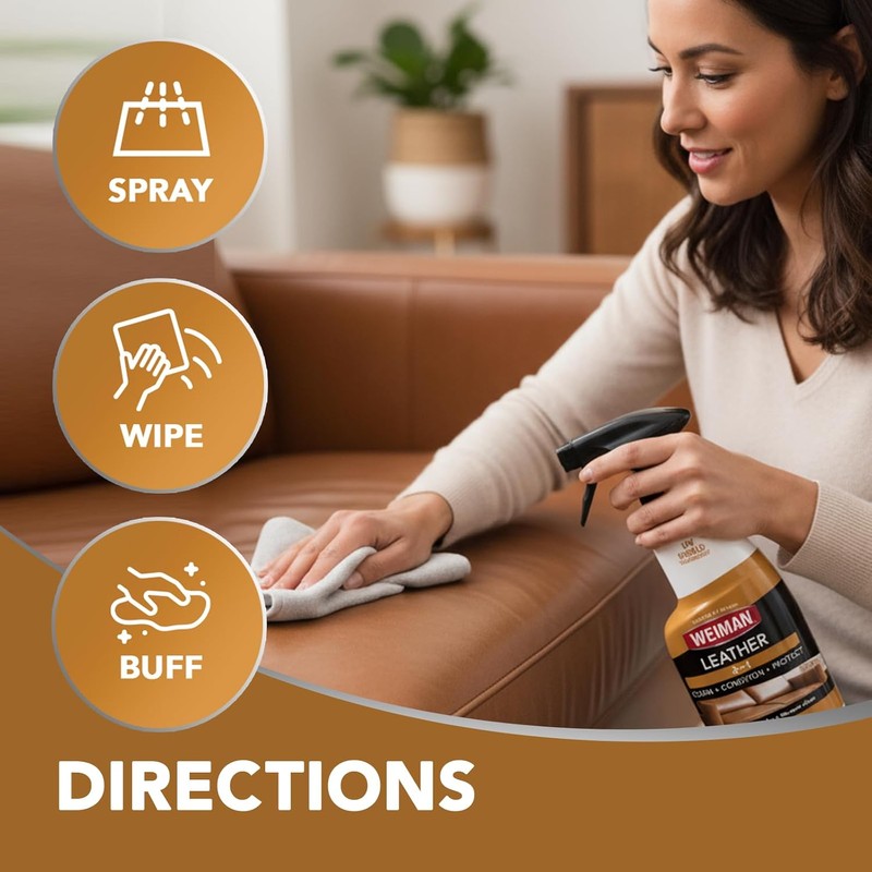 Weiman Leather Cleaner & Conditioner - Cleans, Restores & Protects