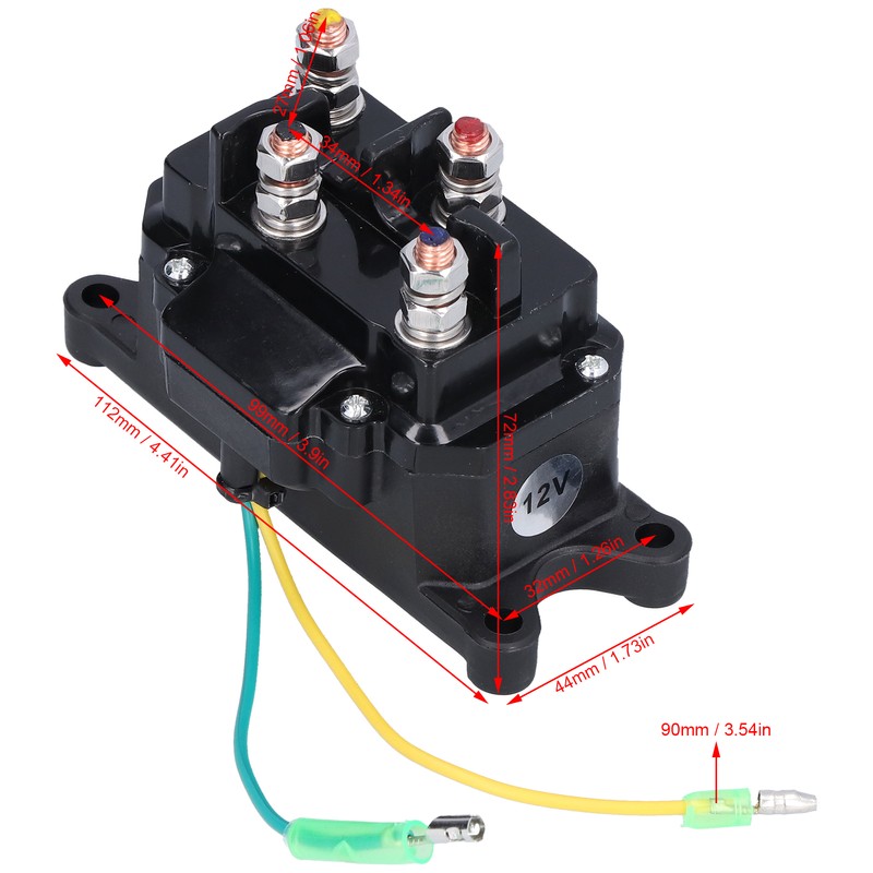 12V 250A Winch Solenoid Relay Contactor Switch Mounting Brackets Kit