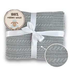 MIRARI Kids Crawling Blanket for Baby Made of 100% Merino Wool - Merino Blanket 75 x 100 cm - Baby Blanket Newborn - Baby Blanket for Pram - Children's Blanket - Baby Blanket Boy - Wool Blanket