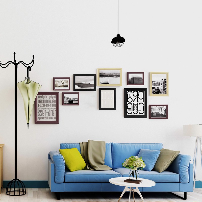 Woltu Picture Frame Artos Style Wood Frame, Photo Gallery Glass