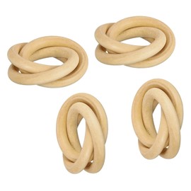 sourcing map Set of 8 Wooden Napkin Rings, Circle Table Napkin Holders, Napkin Decoration for Dining, Anniversary, Holidays, Parties, Wood Color