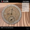 Taylor Terra Cotta Poly Resin Indoor and Outdoor Clock and