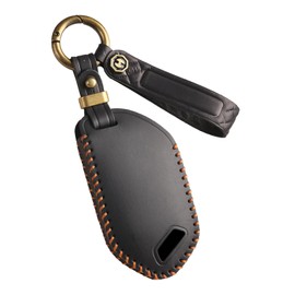 ontto Cowhide Car Key Cover fit for Kia Telluride 2023 2024 Sorento EV9 2024 2025 keyless go Key Holder Handmade Leather case Keyring Keychain Smart Shell Accessories Protector 5 Buttons Black