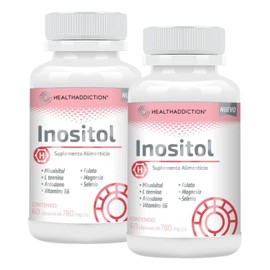 HEALTHADDICTION - Inositol Avanzado – Suplemento con Myo Inositol, L-Teanina, Arándano, Vitamina B6, Folato, Magnesio y Selenio – Salud Hormonal y Bienestar Femenino (120 Cápsulas)
