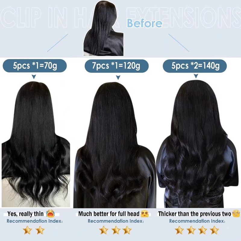 LaaVoo Remy Balayage Extensions, Clip-In Real Hair Extensions, Brown, Blonde,