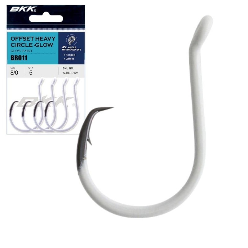BKK OFFSET HEAVY CIRCLE GLOW HOOK | 4/0 | 7-Pack