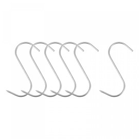 uxcell 3.94" Meat Hooks, 0.12" Thick Stainless Steel Butcher S-Hook for Meat Processing, Chicken Fish Beef Hanging Drying Smoking 6Pcs