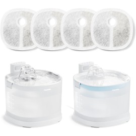 Cheerble Pumpless Cat Water Elfin Fountain, Wireless Pet Fountain Battery Operated, 2L/67oz E1+ Automatic Water Dispenser Cats & Dogs MagDrive™ Technology Stainless Steel Tray, 4 Filters