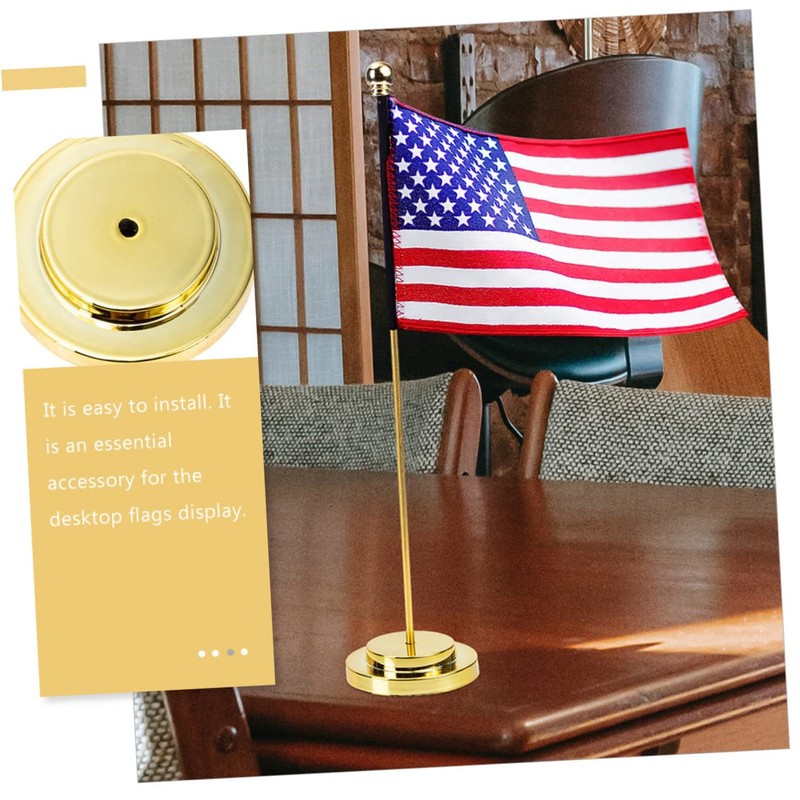 Levemolo Sturdy Metal Plastic Desk Flag Pole Holder Office Decor