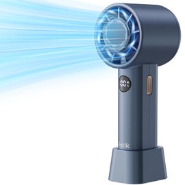 Portable Turbo Fan, High Speed Cooling Fan 100 Speed Adjustable Personal Handheld Fan 12 Hours Battery Life USB Rechargeable Mini Portable Fan for Outdoor Events, Travel, Camping, Beach (Blue)