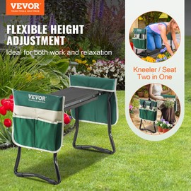 VEVOR VEVOR Folding Garden Kneeler and Seat Heavy Duty, Widened 8" EVA Foam Pad, Portable Garden Stool with Tool Bags, Gardening Bench to Relieve Knee & Back Pain, Great Gifts for Seniors, Women, Parents
