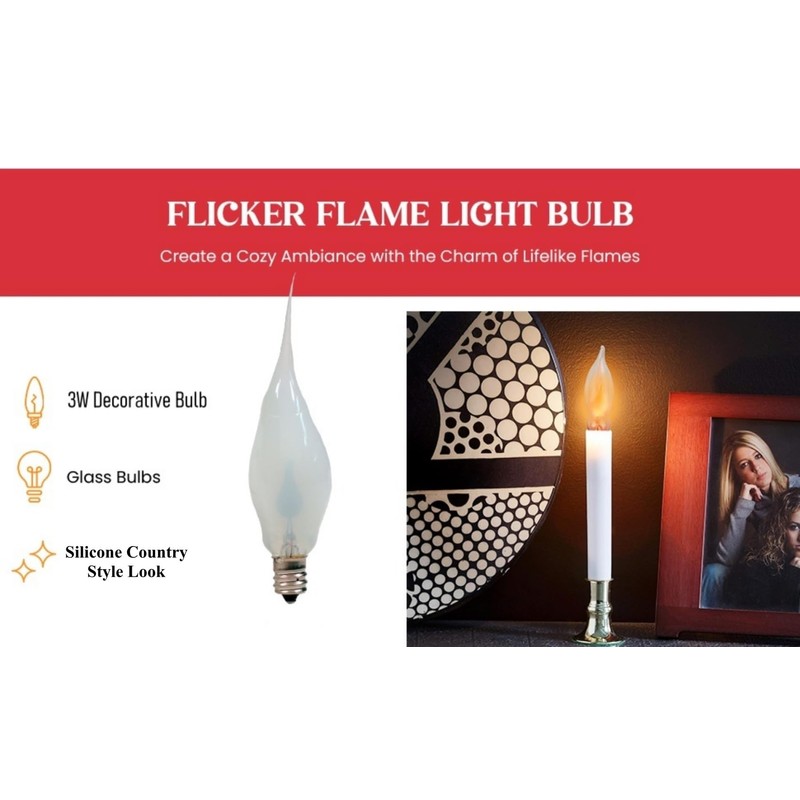 Creative Hobbies® Silicone Dipped Flickering Flame Bulb, Country Style, Electric