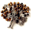 elegantmedical Catholic Nice Saint St. Benedict Tiger Eye Beads Gift