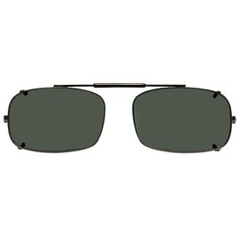 Shade Control Visionaries Polarized Clip on Sunglasses - DRX REc - Gun Frame - 56 x 38 Eye