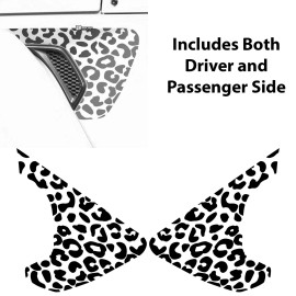 ClearSurface Precut Fender Leopard Cheetah Print Vinyl Decal Fits Jeep Wrangler JL 2018-2025 - Black