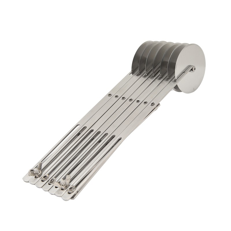 7 Wheel Pastry Cutter Roller Stainless Steel Multifunction Adjustable Width