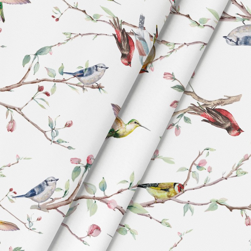 Horaldaily Spring Summer Tablecloth 60x140 Inch Rectangular, Birds Branch Floral