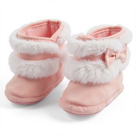 BABESIDE Reborn Doll Accessories for 17-22 Inch Dolls, Cute Bow Reborn Doll Shoes for Lifelike Doll Girls, Pink and White (Dolls not Included)