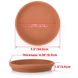 JUXYES Pack of 3 Terracotta Plant Pot Saucer, Terra Cotta Planter Saucers for Flower Pot, Small Terracotta Plant Tray Flower Planter Saucers for Indoor and Outdoor