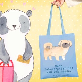 Mr. & Mrs. Panda Tragetasche Pekingese Lebensretter - Geschenk, Beutel, Badetasche, Strandtasche, Schenken, Rassehund, Pekinese, Peking-Palasthund,