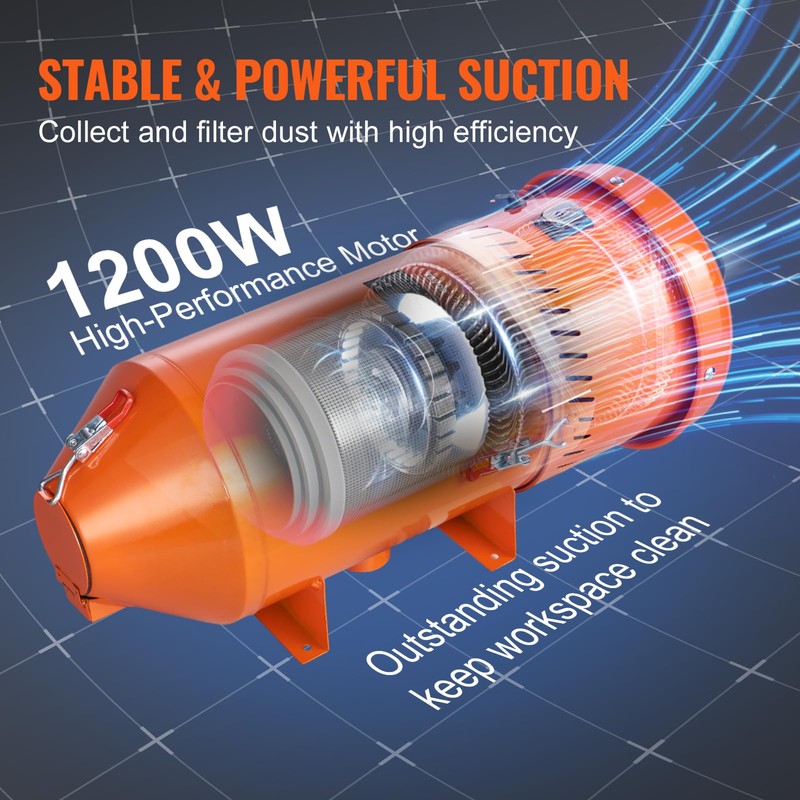 VEVOR Dust Collection System: 1.6-HP Dust Collector Media Reclaimer with