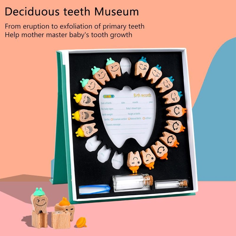 Wooden Baby Teeth Keepsake Box Teeth Saver Box Kids Deciduous