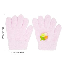 CHEERYMAGIC Kids Gloves, Soft Knitted Thermal Children Gloves Toddler Full Finger Warm Winter Gloves Stretchy Magic Mittens for Boys and Girls Winter Outdoor School Daily A7MRETST