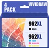 VIVIDRAW 962XL Ink Cartridges for HP 962XL Ink Cartridges Combo