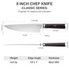 Butterfork 8 Inch Chef Knife, AR-RPM9 Steel, Pakkawood Handle Utility