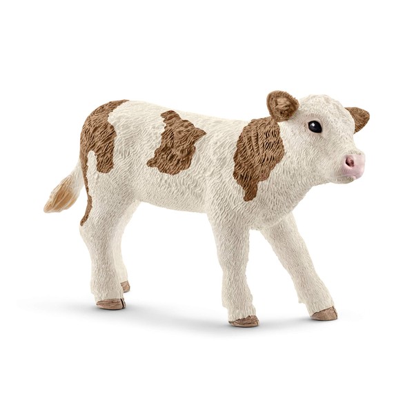 Schleich Farm World Simmental Calf Educational Figurine for Kids Ages 3-8