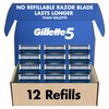 Gillette5 Mens Razor Blade Refills, 12 Count, Lubrastrip for a