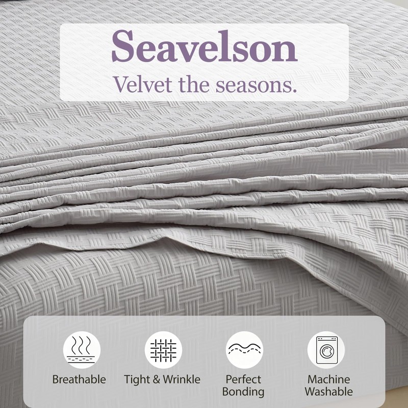 Woven Grid Soft King Size Sheet Set - Comfortable &