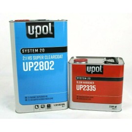 U-Pol UP2802 Clear Coat HS Super Clear Only or Kit with Hardener 2 to 1 Mix UPOL - UP2335 Slow Hardener